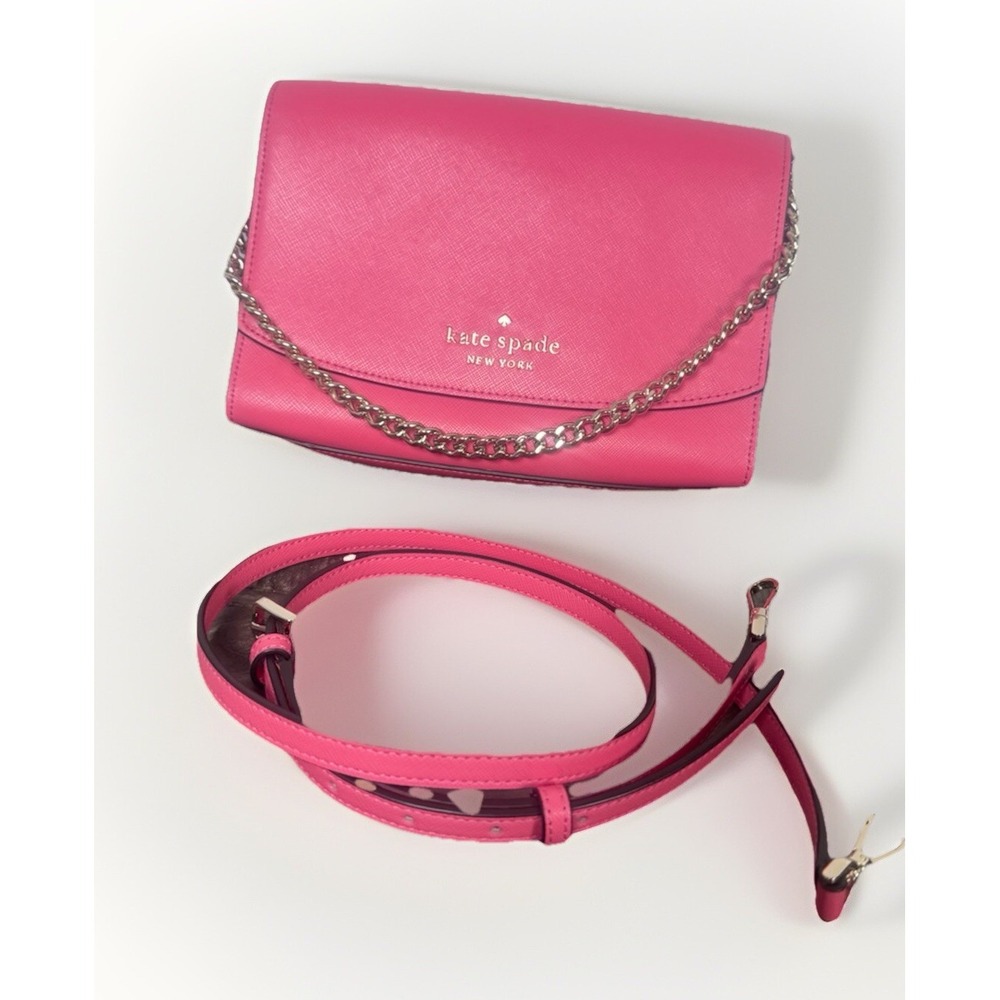 Kate Spade Carson Convertible‎ Crossbody Bag Pink Saffiano Leather Purse NWOT